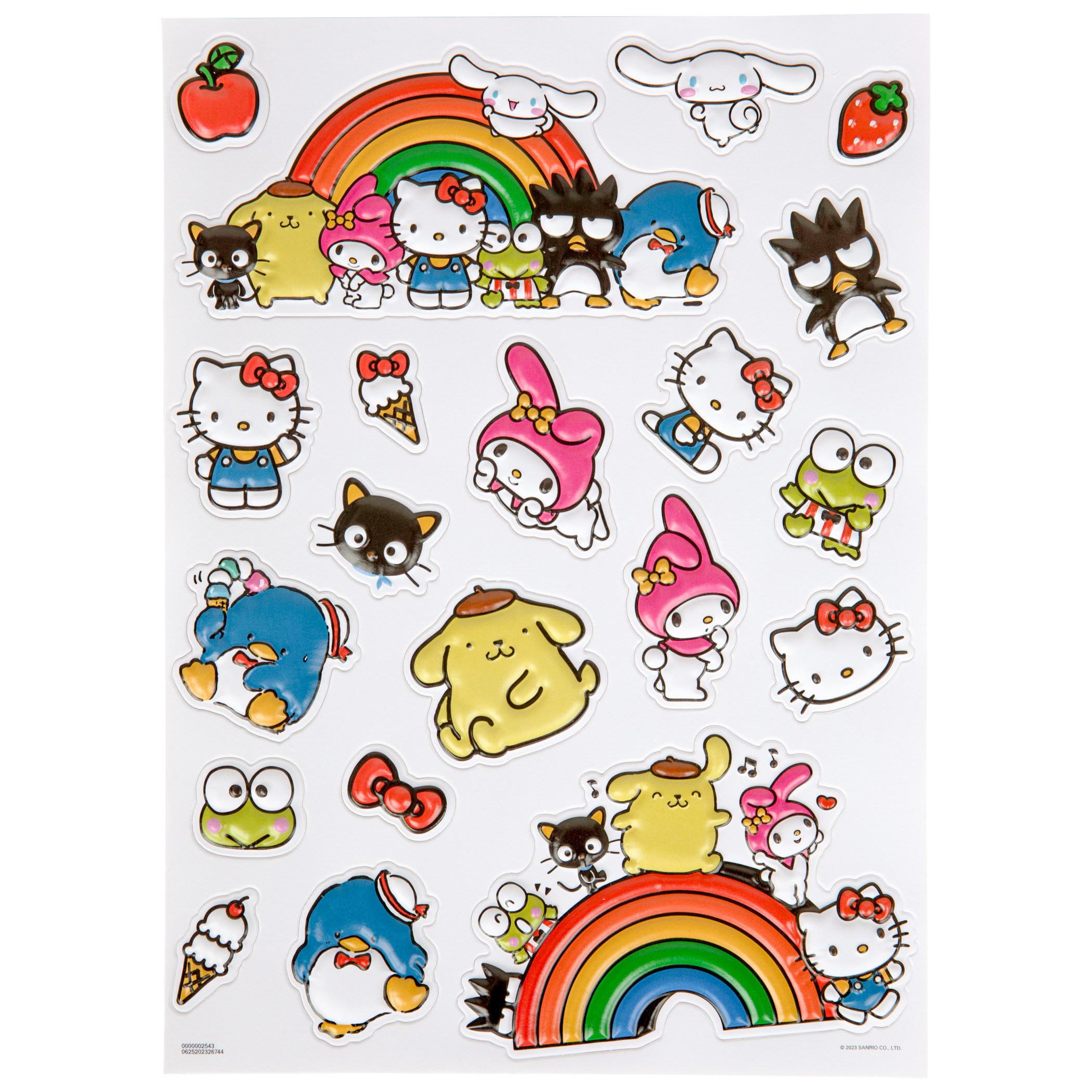 Hello Kitty and Friends Sanrio Raised Sticker Sheet